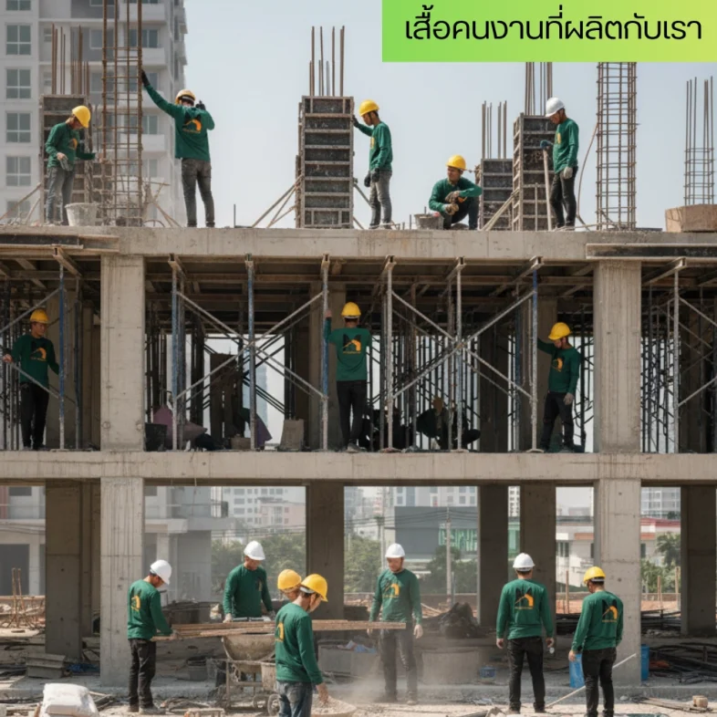 เสื้อคนงานที่ผลิตกับเรา