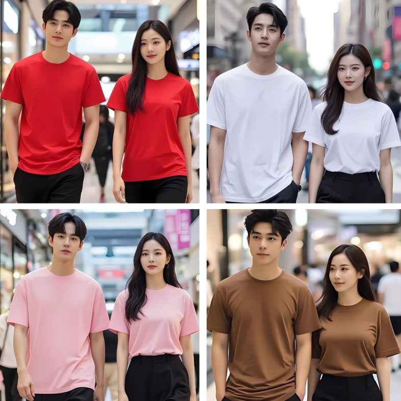 ตัวอย่างเสื้อยืดที่ผลิตจากผ้าcotton100% ชุดที่2