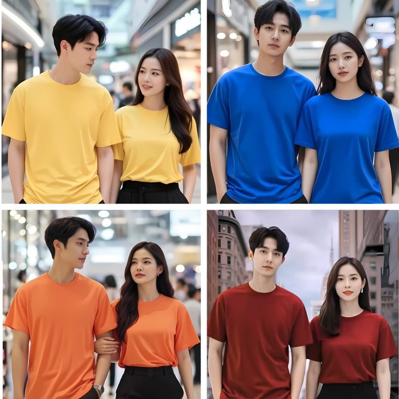 ตัวอย่างเสื้อยืดที่ผลิตจากผ้าcotton100% ชุดที่4