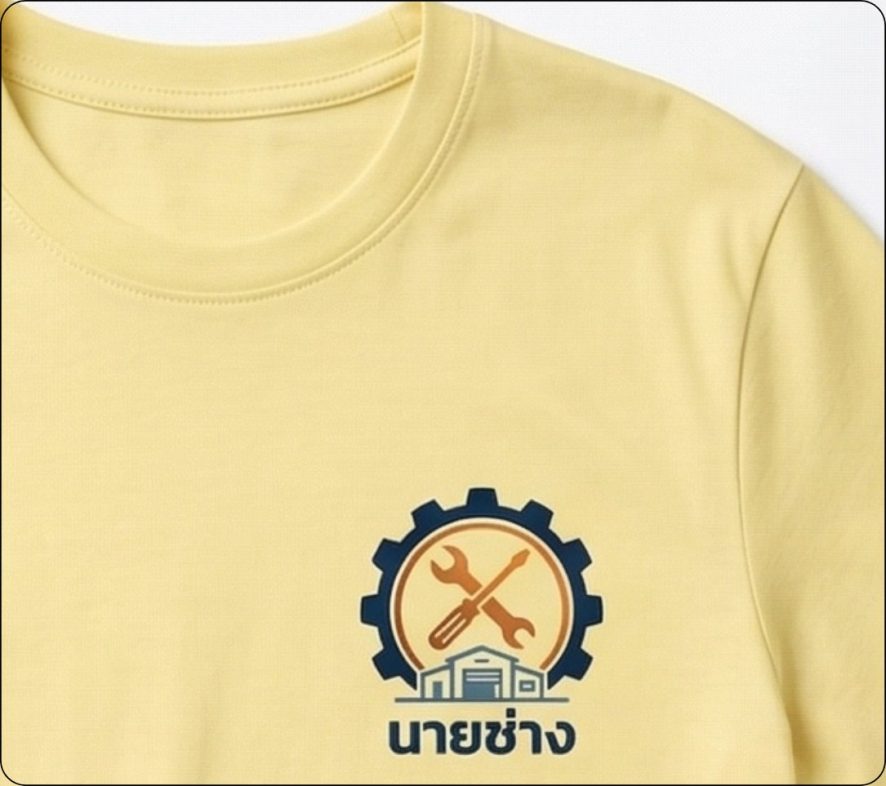 ใช้สีสกรีนคุณภาพสูง ติดทนนาน ไม่หลุดลอกง่ายแม้ผ่านการซักบ่อย ออกแบบได้ตามใจ หรือจะให้เราออกแบบให้ ใส่โลโก้บริษัท ชื่อร้าน หรือเบอร์โทรศัพท์ ได้ทุกจุด (อกซ้าย, แขน, หลังเสื้อ)