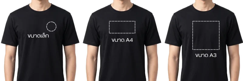 ขนาดราคารับสกรีนเสื้อ มีตั้งแ่ขนาดเล็กถึงชนาดใหญ่ 