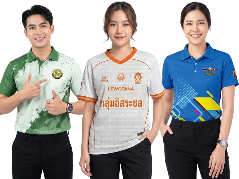 เรารับสกรีนเสื้อ ให้กับกลุ่มอิสระชล เสื้อสีขาวคอวีสกรีนด้านหน้า ตัวหนังสือและโลโก้ เสื้อสีฟ้าคอปกสกรีนโลโก้ด้านอกช้าย สกรีนเสื้อสีเขียวให้กับองค์กรการปกครอง สกรีนลายฟาดกลางตัวเสื้อ