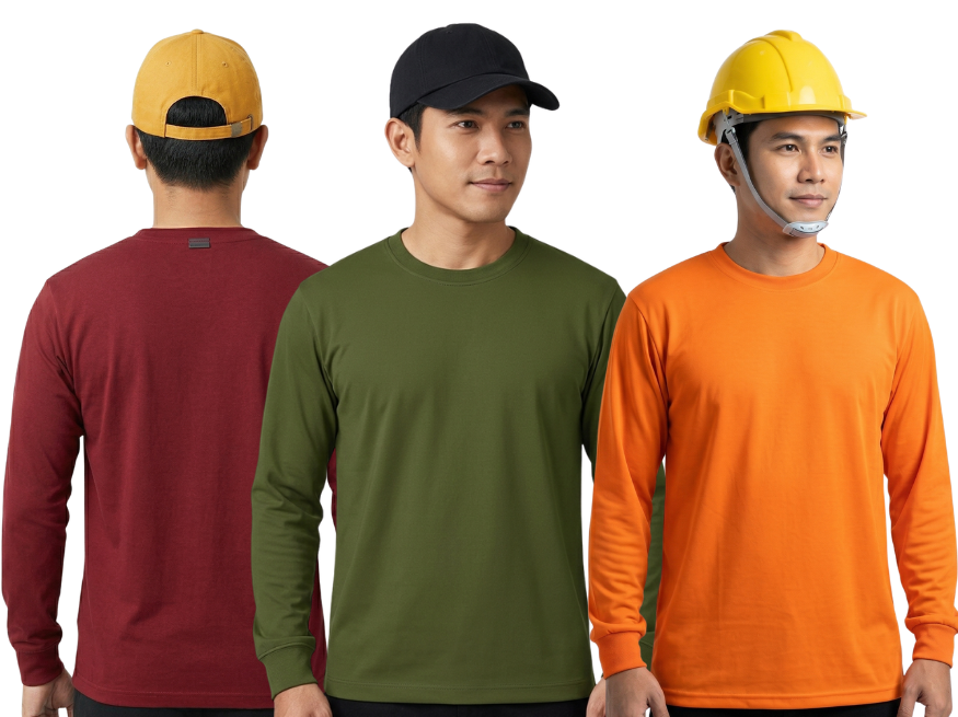 เสื้อแขนยาวคนงานของเราที่ผลิต เน้นทรง Standard ที่ไม่รัดรูปจนเกินไป เพื่อสามารถขยับตัว ปีนป่าย หรือยกของได้อย่างอิสระ แขนเสื้อยาวปิดถึงข้อมือเพื่อกันแดดและกันฝุ่นได้อย่างมิดชิด